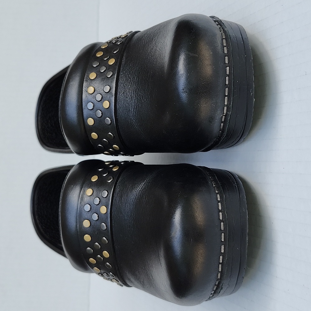 DANSKO PAVAN PROFESSIONAL BLACK NAPPA LEATHER CLOGS - Picture 2 of 11